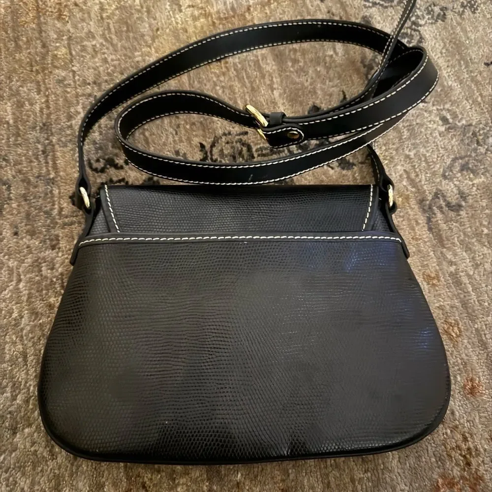BEAUTIFUL LANCEL ELSA BLACK LEATHER CROSSBODY